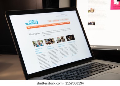 Milan, Italy - August 15, 2018: UN Women NGO Website Homepage. UN Women Logo Visible.