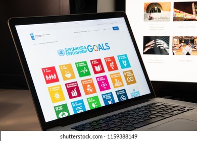 Milan, Italy - August 15, 2018: UNDP NGO Website Homepage. UNDP Logo Visible.