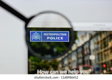 Milan, Italy - August 20, 2018: Metropolitan Police Website Homepage. Metropolitan Police Logo Visible.