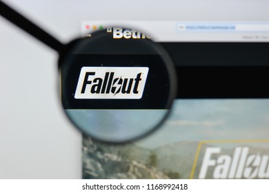 Milan, Italy - August 20, 2018: Fallout 4 Website Homepage. Fallout 4 Logo Visible.