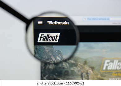 Milan, Italy - August 20, 2018: Fallout 4 Website Homepage. Fallout 4 Logo Visible.