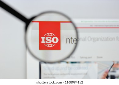 Milan, Italy - August 20, 2018: ISO - International Organization for Standardization website homepage. ISO - International Organization for Standardization logo visible.