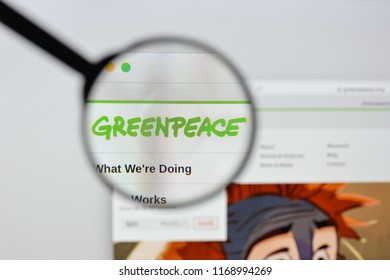 Milan, Italy - August 20, 2018: Greenpeace website homepage. Greenpeace logo visible.