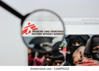 Milan, Italy - August 20, 2018: Doctors Without Borders Website Homepage. Doctors Without Borders Logo Visible.