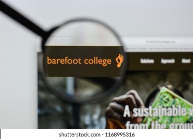 Milan, Italy - August 20, 2018: Barefoot College Website Homepage. Barefoot College Logo Visible.