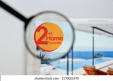 Milan, Italy - August 20, 2018: Rent 2nd Home Tenerife Website Homepage. Rent 2nd Home Tenerife Logo Visible.