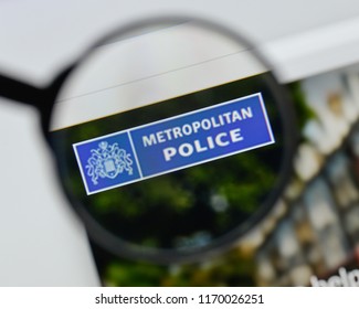 Milan, Italy - August 20, 2018: Metropolitan Police Website Homepage. Metropolitan Police Logo Visible.