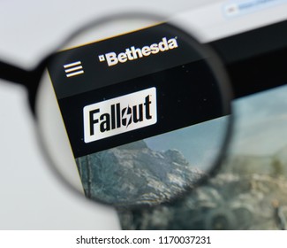 Milan, Italy - August 20, 2018: Fallout 4 Website Homepage. Fallout 4 Logo Visible.