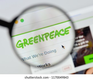 Milan, Italy - August 20, 2018: Greenpeace website homepage. Greenpeace logo visible.