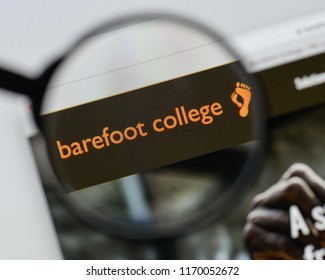 Milan, Italy - August 20, 2018: Barefoot College Website Homepage. Barefoot College Logo Visible.