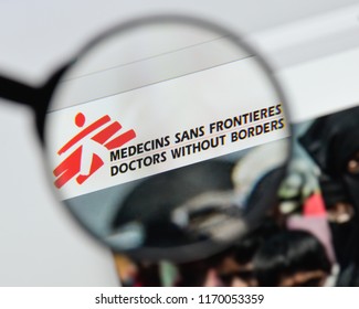 Milan, Italy - August 20, 2018: Doctors Without Borders Website Homepage. Doctors Without Borders Logo Visible.