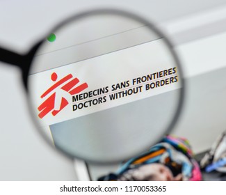 Milan, Italy - August 20, 2018: Doctors Without Borders Website Homepage. Doctors Without Borders Logo Visible.