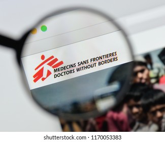 Milan, Italy - August 20, 2018: Doctors Without Borders Website Homepage. Doctors Without Borders Logo Visible.