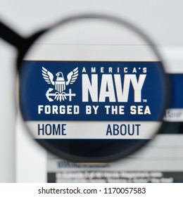 Milan, Italy - August 20, 2018: U.S. Navy Website Homepage. U.S. Navy Logo Visible.