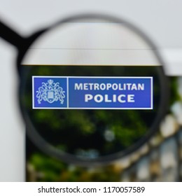 Milan, Italy - August 20, 2018: Metropolitan Police Website Homepage. Metropolitan Police Logo Visible.