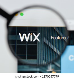 Milan, Italy - August 20, 2018: Wix website homepage. Wix logo visible.