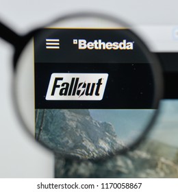 Milan, Italy - August 20, 2018: Fallout 4 Website Homepage. Fallout 4 Logo Visible.