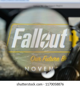 Milan, Italy - August 20, 2018: Fallout 4 Website Homepage. Fallout 4 Logo Visible.