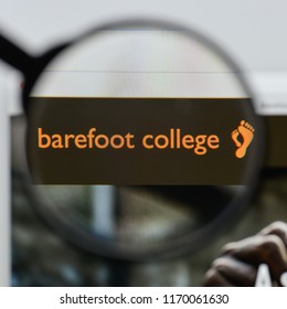 Milan, Italy - August 20, 2018: Barefoot College Website Homepage. Barefoot College Logo Visible.