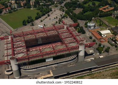 Milan, Italy - August 20 2020: Aerial View Of The Giuseppe Meazza Stadium