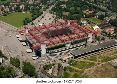 Milan, Italy - August 20 2020: Aerial View Of The Giuseppe Meazza Stadium