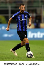 MILAN, ITALY - August 20, 2022: 
Stefan De Vrij In Action
During The Serie A 2022-2023 INTER V SPEZIA At San Siro Stadium. 