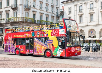 MILAN, ITALY - AUGUST 2014: City Sightseeing Bus