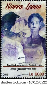 Milan, Italy - December 14, 2020: Tippi Hedren, Actress In Birds On Postage Stamp