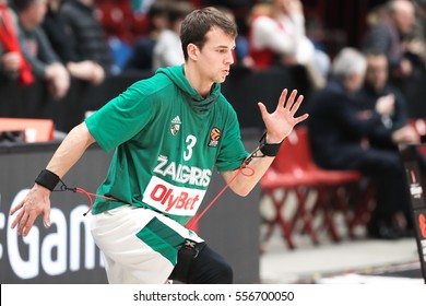 Milan, Italy, December 2016: Pangos Kevin During The Match Between EA7 Emporio Armani Milan Vs Zalgiris Kaunas - EuroLeague 2016/2017, Milan Mediolanum Forum On 29/12/2016