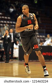 MILAN, ITALY - DECEMBER 7: Richard Hendrix In Action During  The Euroleague Basketball Between Armani Jeans Milano And Zalgiris Kaunas At The DutchForum In Milan,  Dec 7, 2012 In Milan, Italy.