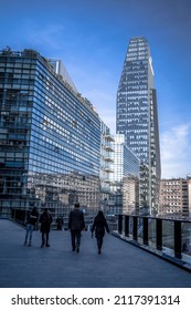 MILAN, ITALY - Feb 25, 2019: A Vertical Shot Of The HSBC Bank Building, Milan, Italy 