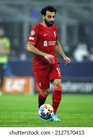 MILAN, ITALY - FEBRUARY 16, 2022: 
Mohamed Salah of Liverpool FC in action
during the UEFA Champions League 2021-2022 FC INTERNAZIONALE v LIVERPOOL FC at San Siro Stadium.
