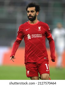 MILAN, ITALY - FEBRUARY 16, 2022: 
Mohamed Salah of Liverpool FC looks on
during the UEFA Champions League 2021-2022 FC INTERNAZIONALE v LIVERPOOL FC at San Siro Stadium.
