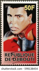 Milan, Italy - February 24, 2017: Portrait Of Boxer Muhammad Ali On Postage Stamp