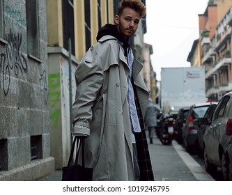 MILAN, Italy- January 15 2018: Drew Scott On The Street During The Milan Fashion Week.