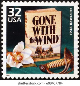 Milan, Italy - January 17, 2014: Novel Gone With The Wind On American Stamp