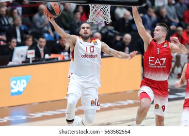 Milan, Italy, January 2017: Schilb Blake During The Match Between EA7 Emporio Armani Milan Vs Galatasaray Odeabank Istanbul - EuroLeague 2016/2017, Milan Mediolanum Forum On January 19 2017