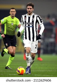 MILAN, ITALY - JANUARY 23, 2022:
Manuel Locatelli In Action During The Serie A 2021-2022 MILAN V JUVENTUS At San Siro Stadium. 