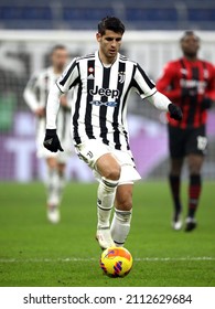 MILAN, ITALY - JANUARY 23, 2022:
Alvaro Morata In Action During The Serie A 2021-2022 MILAN V JUVENTUS At San Siro Stadium. 