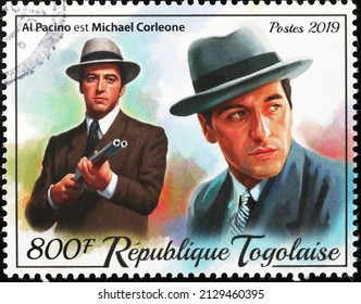 Milan, Italy - January 24, 2022: Al Pacino As Michael Corleone On Postage Stamp