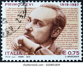 Milan, Italy - January 27, 2018: Primo Levi On Italian Postage Stamp