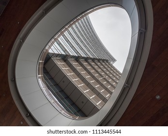 MILAN, ITALY - JANUARY 3, 2018: Milan, Lombardy, Italy: Modern Architecture In The Famous Gae Aulenti Square