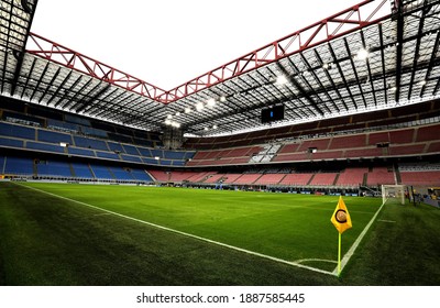 MILAN, ITALY - January 3, 2021: 
A general view of the empty stadium after rules to limit the spread of Covid-19 were put in place during the Serie A 2020-2021 INTER v CROTONE at San Siro Stadium. 