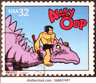 Milan, Italy - January 30, 2017: Cartoon Alley Oop On American Postage Stamp