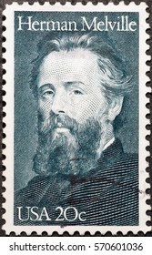 Milan, Italy - January 30, 2017: Herman Melville On American Postage Stamp