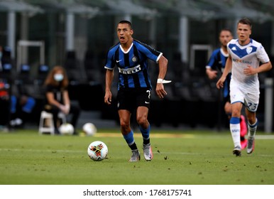 Milan, ITALY - July 01, 2020: 
Alexis Sanchez in action during the Serie A 2019/2020 INTER v BRESCIA at San Siro Stadium. 