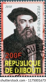 Milan, Italy – July 27, 2018: Ferdinand Magellan Portrait On Postage Stamp