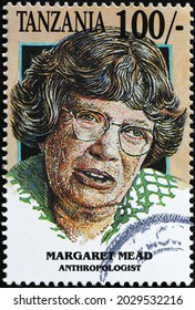 Milan, Italy - July 27, 2021: Anthropologist Margaret Mead On Postage Stamp