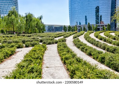 Milan, Italy - July 3, 2022: Modern Green Commercial And Residential Buildings In Milan