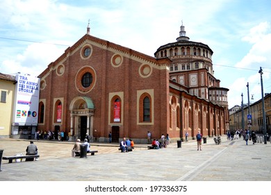 MILAN, ITALY - JUNE 1: church Santa Maria delle Grazie on june 1, 2014 in Milan. 